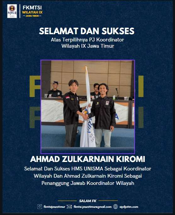 Serah Terima Jabatan Koordinator FKMTSI Wilayah IX Jawa Timur