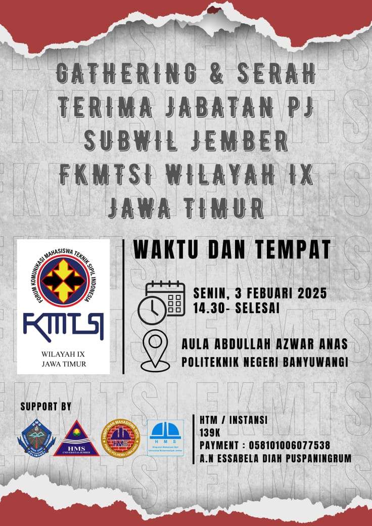 GATHERING & SERAH TERIMA JABATAN PJ SUB WILAYAH JEMBER FKMTSI WILAYAH IX JAWA TIMUR